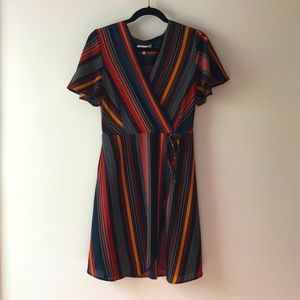 Striped Dress with wrap look